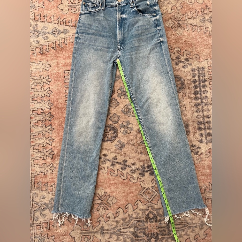MOTHER Highwaist Rider Ankle Fray Fish Out Of Water Light Wash Jeans Women’s 26 - Picture 7 of 7